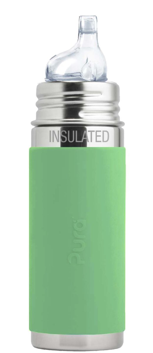 Biberon évolutif isotherme INOX Pura - 260ml - tétine XL (apprentissage) - à partir de 6 mois - manchon Vert - Biberon - Pura - Nature For Kids - 4