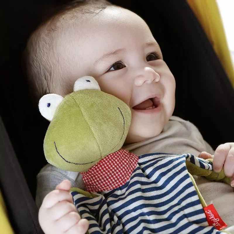 Doudou coton bio plat à nœuds grenouille écolo 27 cm – 100% naturel - dès la naissance - doudou - Sigikid Green - Nature For Kids - 1