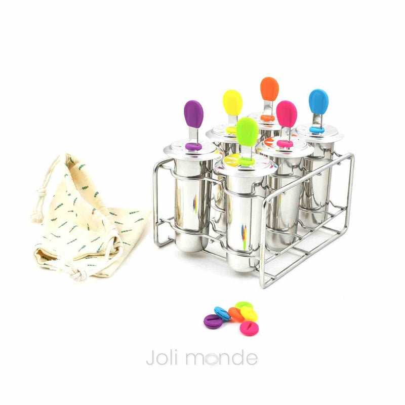 Ensemble 6 moules à glaces inox TUBULUS 85ml – dès 3 ans - Vaisselle - Joli Monde - Nature For Kids - 1