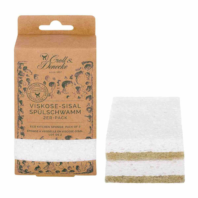 Éponge vegan viscose et sisal pour le nettoyage – par 2 - Eponge - Croll & Denecke - Nature For Kids - 1