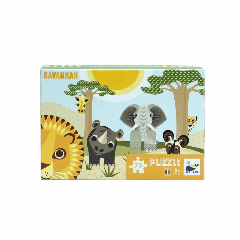 Puzzle enfant SAVANNAH – 70 pièces – dès 5 ans - puzzle - Coq en Pâte - Nature For Kids - 5