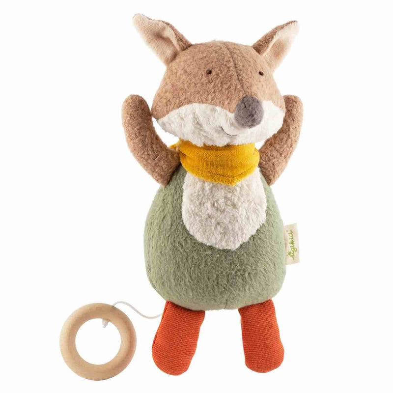 Renard musical green écolo 22 cm – 100% naturel - dès la naissance - Peluche musicale - Sigikid Green - Nature For Kids - 6