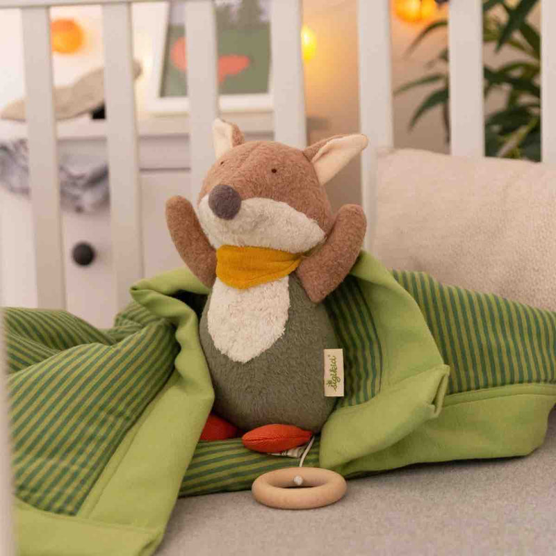 Renard musical green écolo 22 cm – 100% naturel - dès la naissance - Peluche musicale - Sigikid Green - Nature For Kids - 1