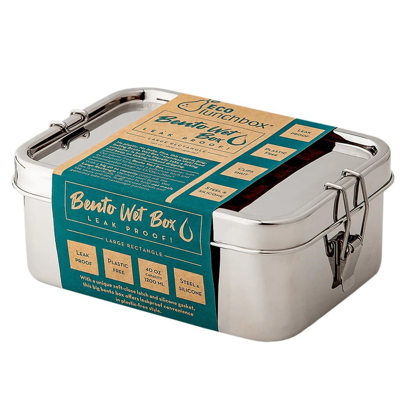 Boîte à lunch / Bento rectangulaire étanche en acier inoxydable de 1200 ml – à partir de 5 ans--Boîte à lunch-ECOlunchbox-Nature For Kids-1