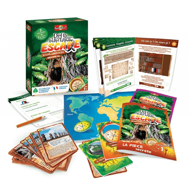 Défis Nature Escape – Exploration secrète - dès 7 ans--Jeux de société-Bioviva-Nature For Kids-2