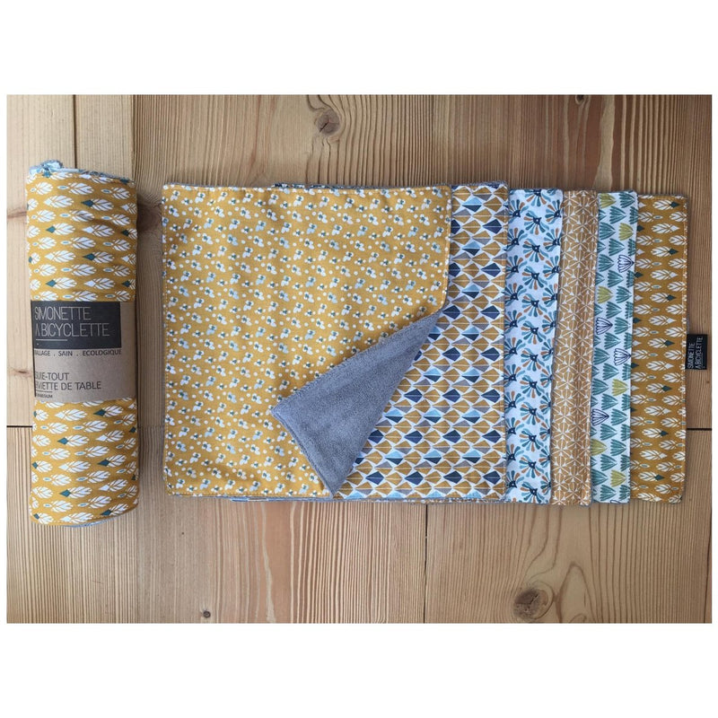 Essuie-tout ou serviette de table en coton écologique par 6 feuilles de 23 x 24 cm-Motif 1-Essuie-tout-Simonette-Nature For Kids-1
