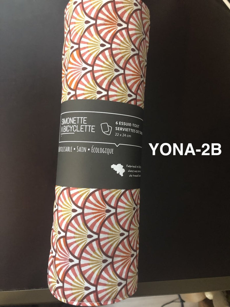 Essuie-tout ou serviette de table en coton écologique par 6 feuilles de 23 x 24 cm-YONA-2B-Essuie-tout-Simonette-Nature For Kids-6