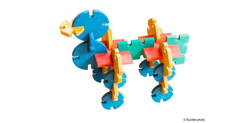Euclide jouets en bois - module Dinosaure - dans un sac en jute - Dès 3 ans--Jouet en bois-Euclide-Nature For Kids-1