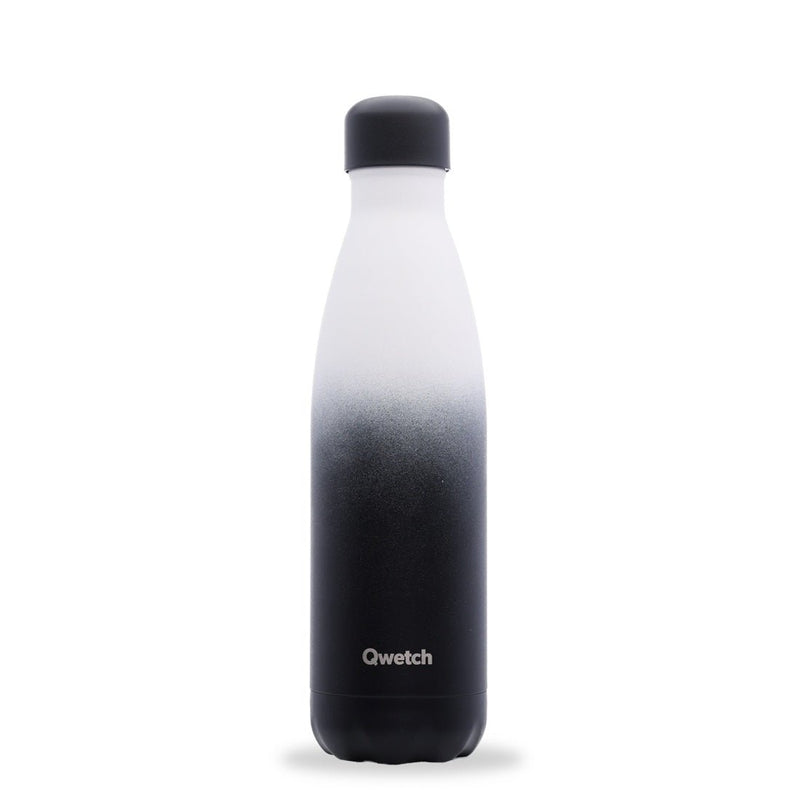Gourde bouteille isotherme en inox - Graphite Noir & Blanc - 500 ml--Gourde-Qwetch-Nature For Kids-1