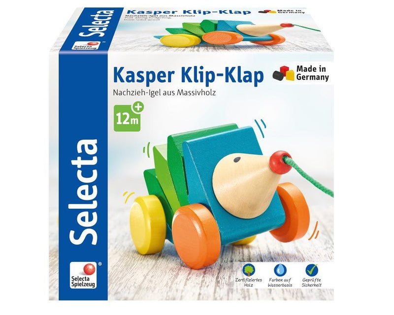 Kasper, le hérisson à tirer en bois massif - à partir de 12 mois / 1 an-Default Title-jouet en bois-Selecta-Nature For Kids-2