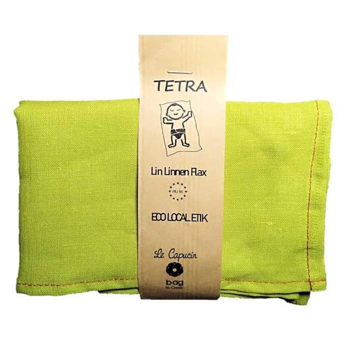Lange Tetra en lin Taille 2 - 80 x 80 - Vert anis - dès la naissance--Lange-Bag to Green-Nature For Kids-1