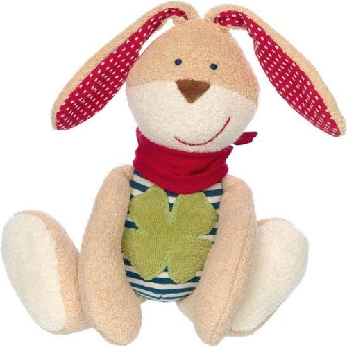 Green puppet rabbit in organic cotton - from birth