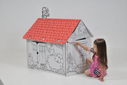 Maison en carton à peindre ou à colorier – Ma Ferme – dès 3 ans--Maison à peindre-AnnaHouse-Nature For Kids-5