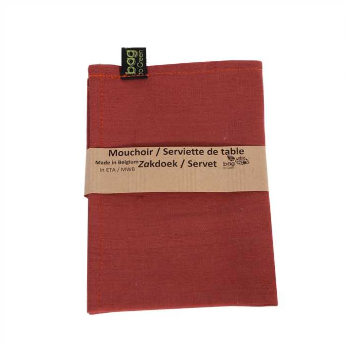 Mouchoir / serviette en lin naturel 30 x 30 - Brique - à partir de la naissance-Default Title-Mouchoir-Bag to Green-Nature For Kids-1