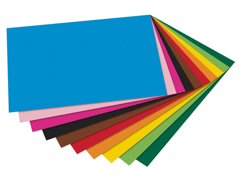 Papier carton couleurs à bricoler 300 g/m2 - 22 x 33 cm - couleurs assorties - dès 2 ans--Papeterie-Folia-Nature For Kids-1